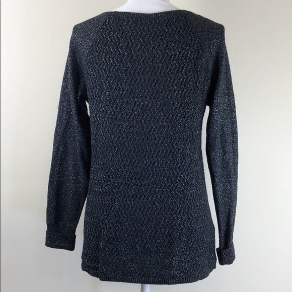 Ann Taylor LOFT Black & Silver Thread Sweater - Picture 4 of 5